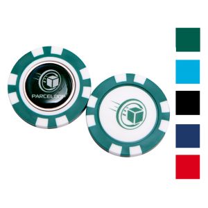 Poker chip en plastique avec marque balle